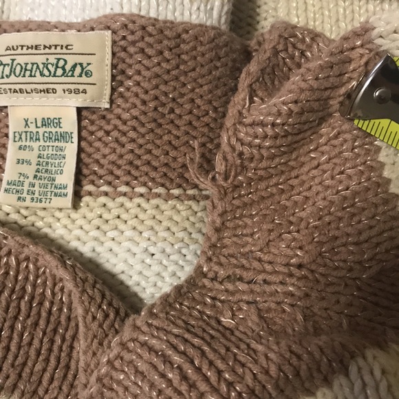 St John’s Bay sweater Size XL Browns and Tans Square Neck - Picture 11 of 11